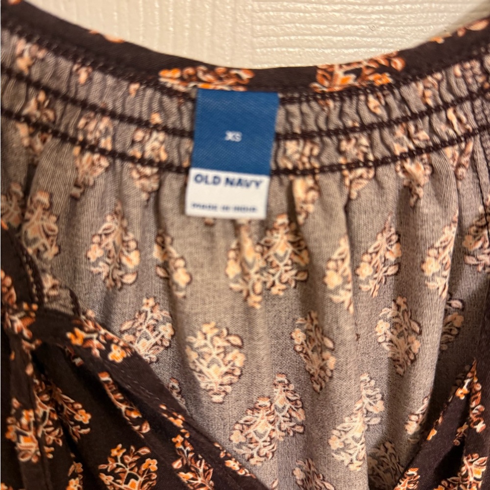 Old Navy Black and Orange Long Sleeve Dress - Picture 2 of 2